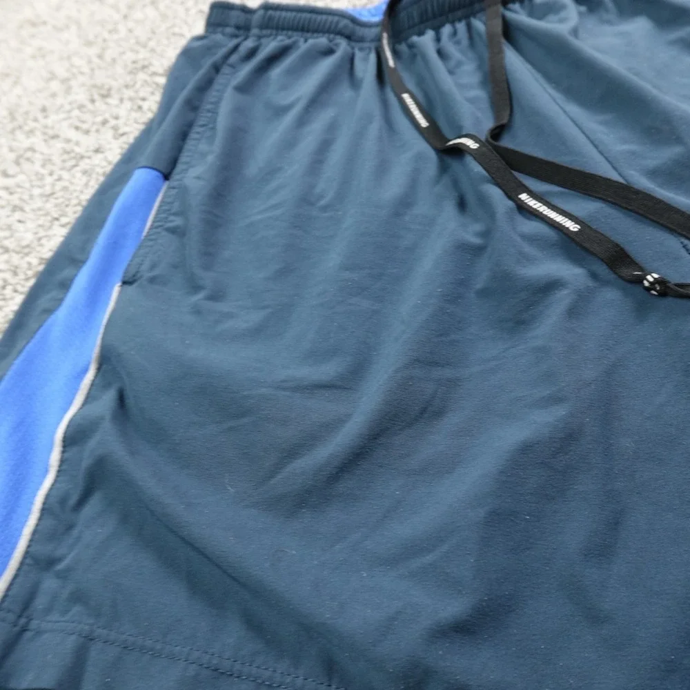 Nike Shorts Mens‎ L Blue Swoosh Drifit Running Drawstring Gym Workout Athletic